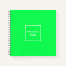 Uni Ruled-Notebook | Neon Green | PERSONALISIERT
