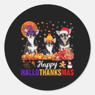 Uni-S Kids Chihuahua Hund Halloween Erntedankfest Runder Aufkleber