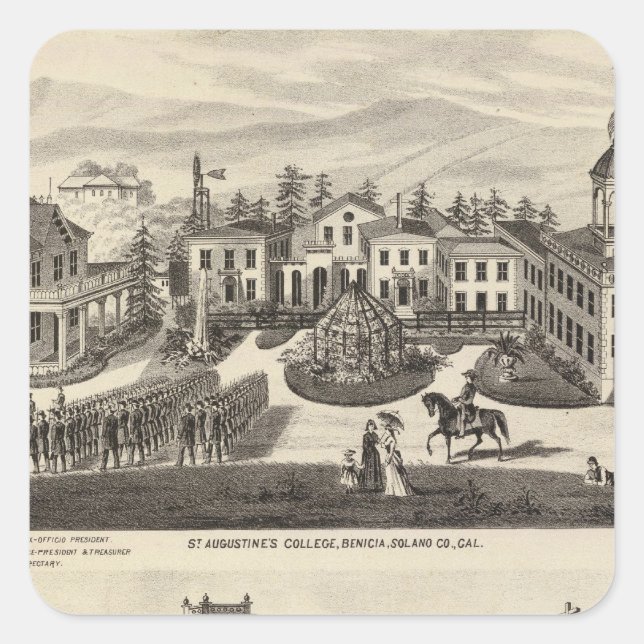 Uni, Schule, Benicia Quadratischer Aufkleber (Vorderseite)