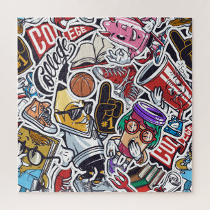 Uni Spaß, farbenfrohe Vintage Muster