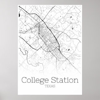Uni Station Map - Texas - City Map Poster