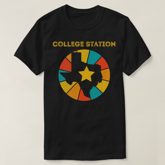Uni-Station Texas Vintag Beunruhigte Souvenir T-Shirt (Design vorne)