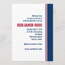 Uni Stripe Bar Mitzvah Einladung