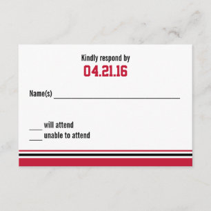 Uni Stripe Bar Mitzvah Response Card RSVP Karte