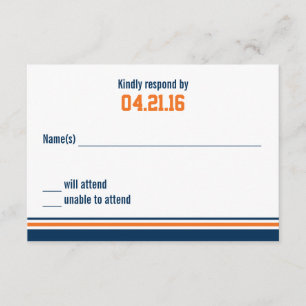 Uni Stripe Bar Mitzvah Response Card RSVP Karte