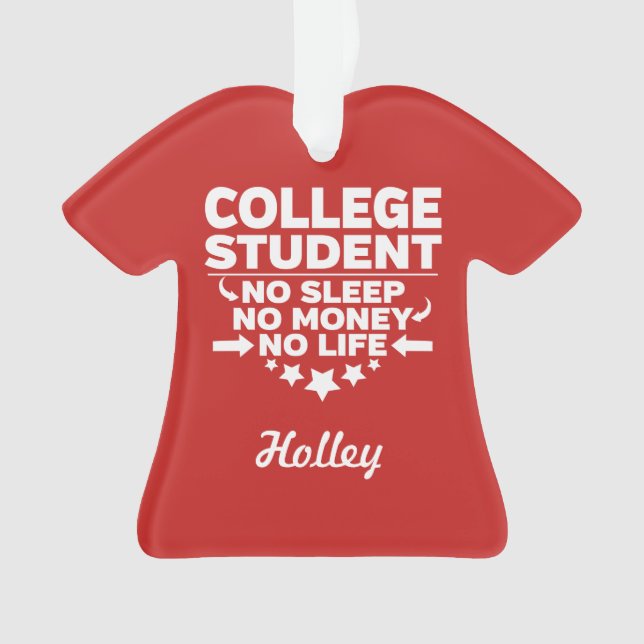 Uni Student kein Schlaf kein Geld kein Leben Ornament (Vorderseite)