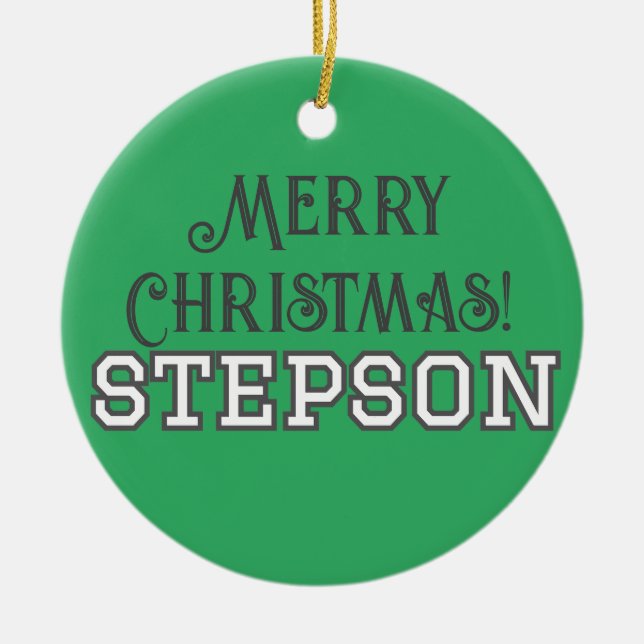 Uni Student Text Frohe Weihnachten Stepson Keramik Ornament (Vorne)
