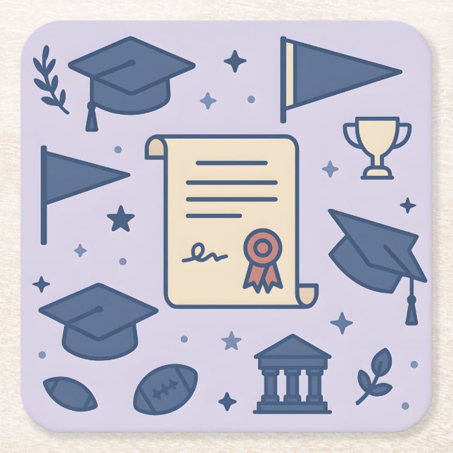 Uni Symbol Untersetzer Set (Vorderseite)