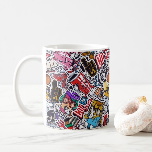 Uni-Tasse für Retro-Pop Kaffeetasse (Mit Donut)