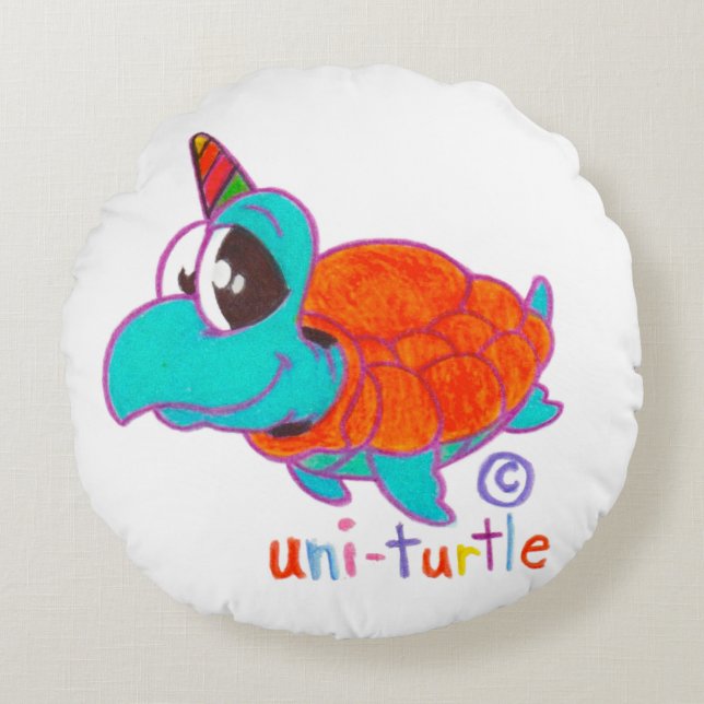 Uni Turtle Pillow Rundes Kissen (Vorderseite)