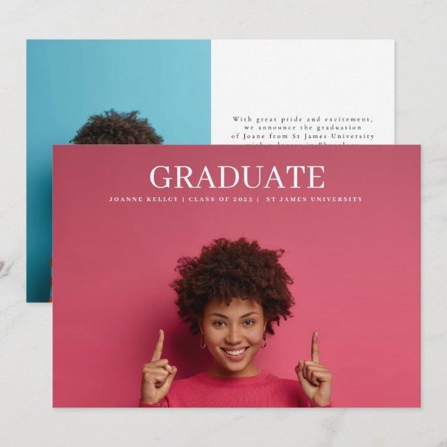 Uni University 2 Foto Classic Graduate Ankündigung (Vorne/Hinten)