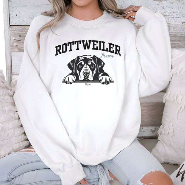Uni Varsity Script Rottweiler Mama Dog Lover Sweatshirt (Von Creator hochgeladen)