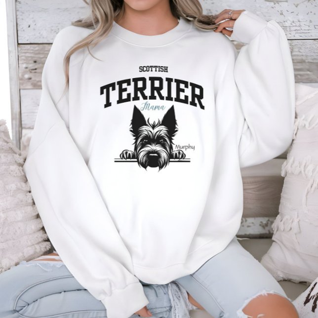 Uni Varsity Script Scottish Terrier Mama Sweatshirt (Von Creator hochgeladen)