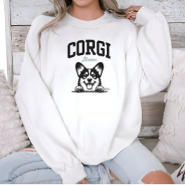 Uni Varsity Style Script Corgi Mama Sweatshirt