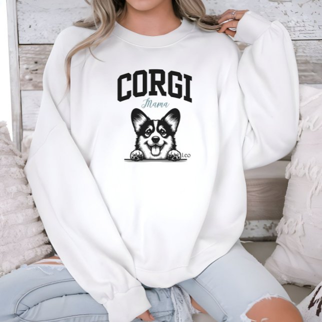 Uni Varsity Style Script Corgi Mama Sweatshirt (Von Creator hochgeladen)