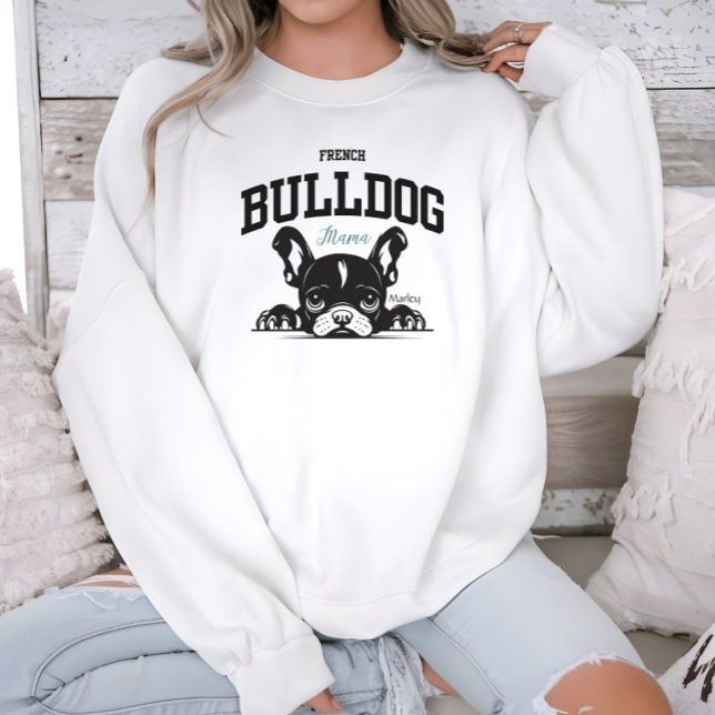 Uni Varsity Style Script French Bull Dog Mama Sweatshirt (Von Creator hochgeladen)