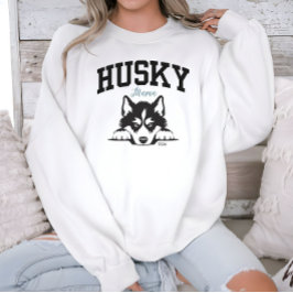 Uni Varsity Style Script Husky Mama Sweatshirt