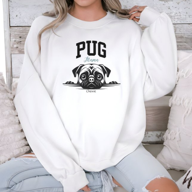 Uni Varsity Style Script Mops Mama Dog Lover Sweatshirt (Von Creator hochgeladen)