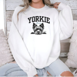 Uni Varsity Style Script Yorkie Mama Sweatshirt
