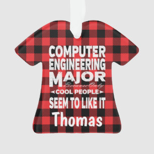 Uni von Computeringenieuren Großleute Rot Kariert Ornament