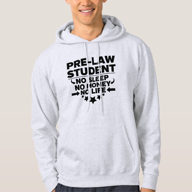 Uni vor dem Gesetz Student kein Leben oder Geld Hoodie (Vorderseite)