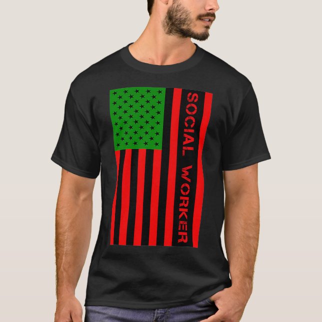 UNIA-Flag für Sozialarbeiter - Afrikanischer Ameri T-Shirt (Vorderseite)