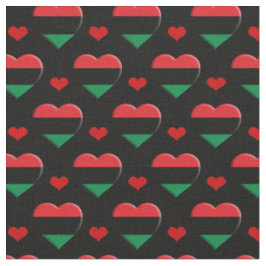 UNIA Flag & Red Heart Fashion Fabric / Pan African Stoff