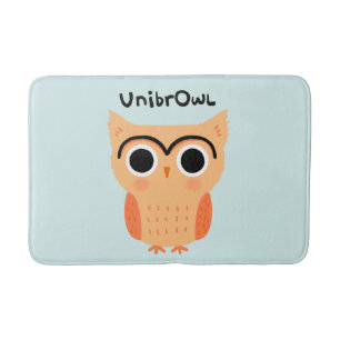 UnibrOwl Unibrow Owl Funny Niedlich Eyebrows Owl Badematte
