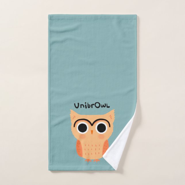 UnibrOwl Unibrow Owl | Funny Niedlich Eyebrows Owl Handtuch (Handtuch)