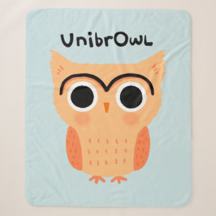 UnibrOwl Unibrow Owl Funny Niedlich Eyebrows Owl Sherpadecke