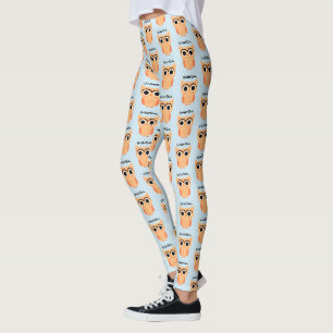 UnibrOwl Unibrow Owl   Funny Niedlich Owl Pattern Leggings