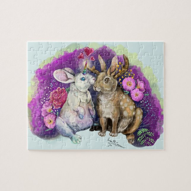 Unibunny Kisses Jackalope Magische Liebe (Horizontal)