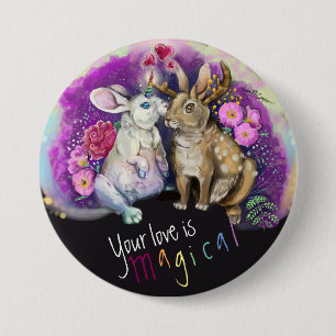 Unibunny Kisses Jackalope Magische Liebe Button