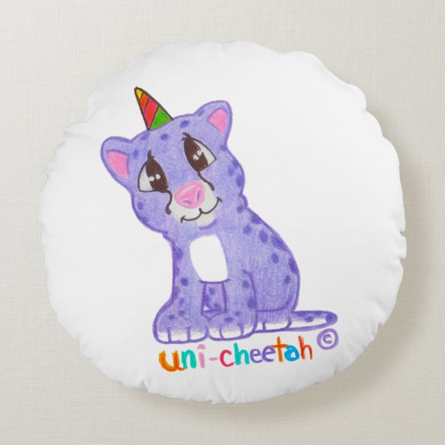 UniCheetah Pillow Rundes Kissen (Vorderseite)
