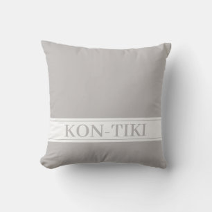 Unicolor Taupe Nautical Boat Name. Kissen