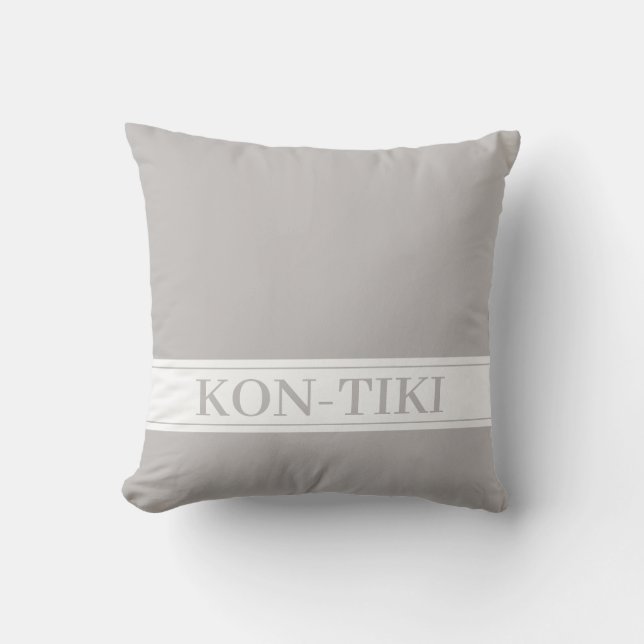 Unicolor Taupe Nautical Boat Name. Kissen (Vorderseite)