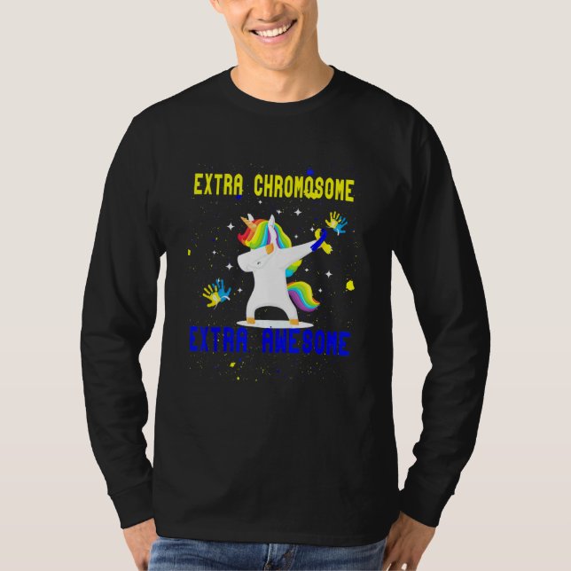 Unicordown Syndrome Awareness Extra Chromosome A T-Shirt (Vorderseite)