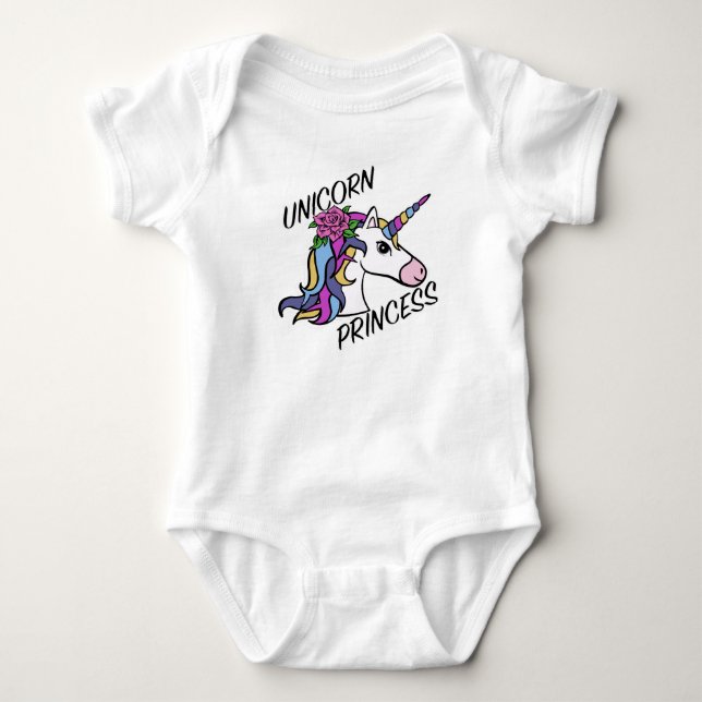 Unicoress Princess Design - Baby Jersey Bodysuit Baby Strampler (Vorderseite)