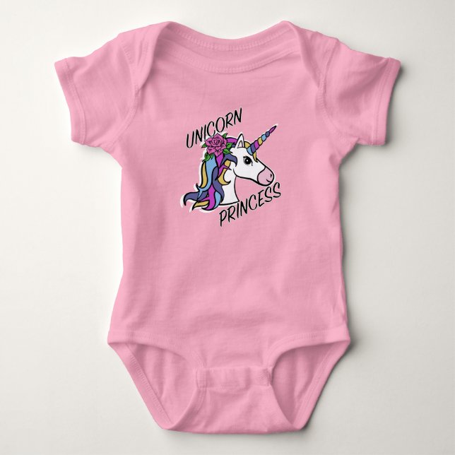 Unicoress Princess Design - Baby Jersey Bodysuit Strampler (Vorderseite)