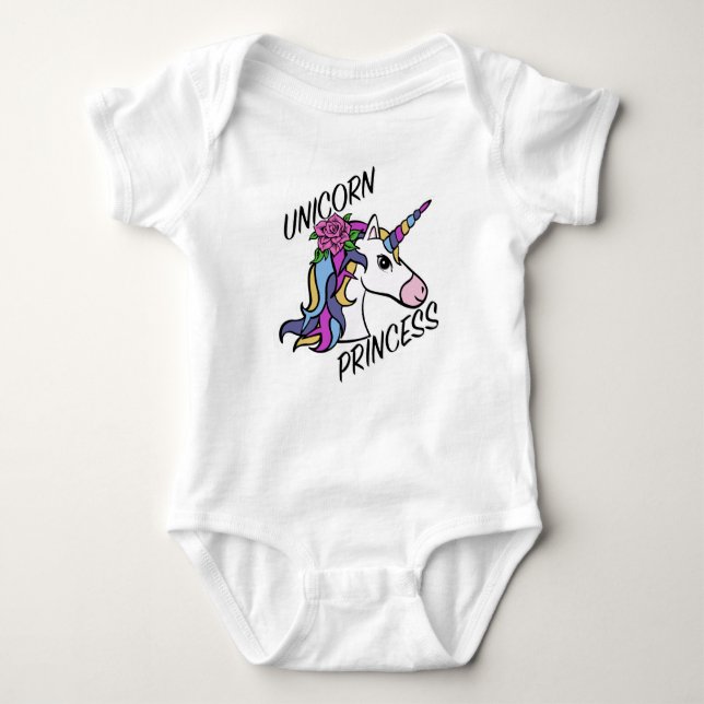 Unicoress Princess Design - Baby Jersey Bodysuit Strampler (Vorderseite)