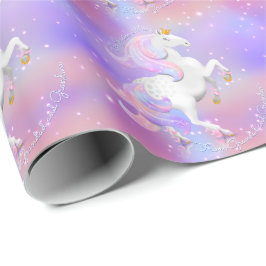 Unicorin Princess Candy Floss Glitzern Personalisi Geschenkpapier
