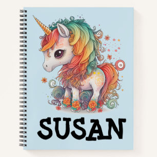 UNICORLE SPIRAL PERSONALISIERT NAME NOTEBOOK NOTIZBUCH