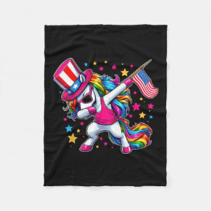 Unicorn 4. Juli Uncle Sam Girls American Flag Fleecedecke