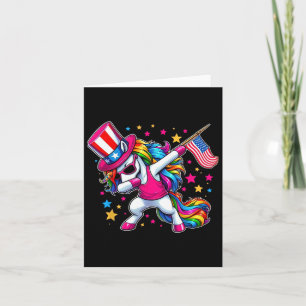 Unicorn 4. Juli Uncle Sam Girls American Flag Karte