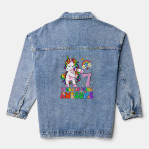 Unicorn 7. Geburtstag 7 Jahre Alte Mädchen Prinzes Jeansjacke