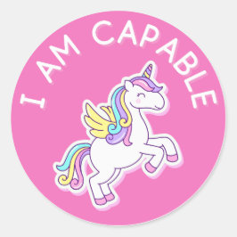 Unicorn Affirmation Classic Round Aufkleber