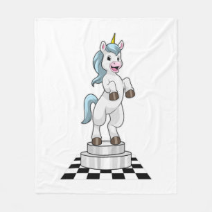 Unicorn am Schach als Schachstück Ritter Fleecedecke