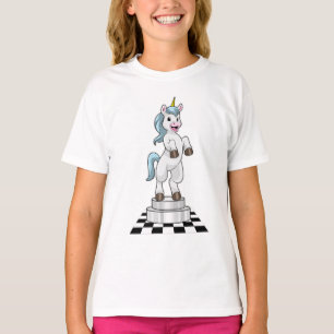 Unicorn am Schach als Schachstück Ritter T-Shirt