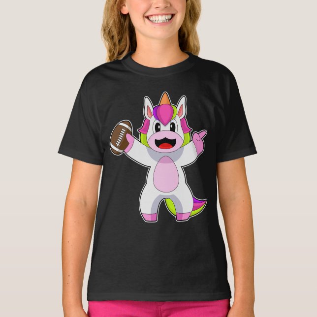 Unicorn American Football Sports T-Shirt (Vorderseite)