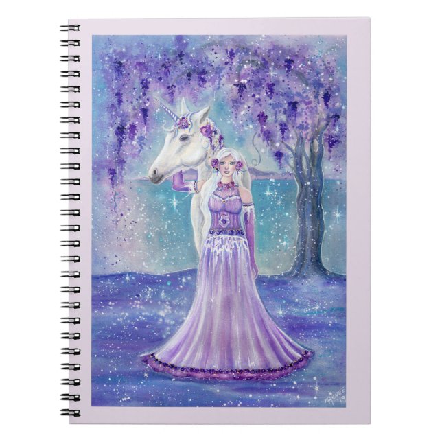 Unicorn and Fairy notebook journal by Renee Lavoie Notizblock (Vorderseite)